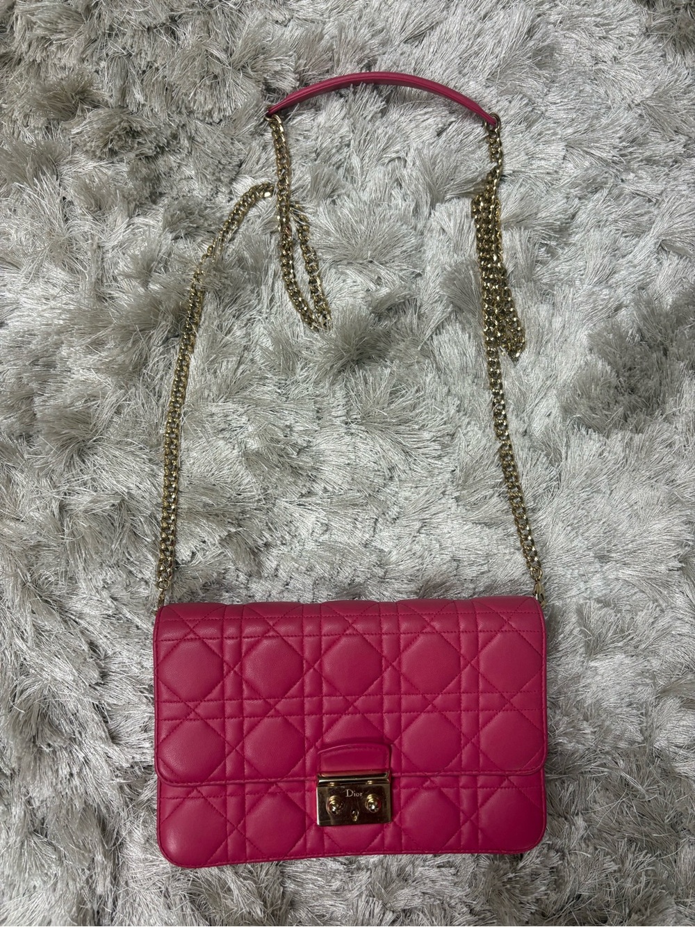 Lady Dior WOC Hot Pink Quilted Leather Chain Crossbody - Picture 2 of 14